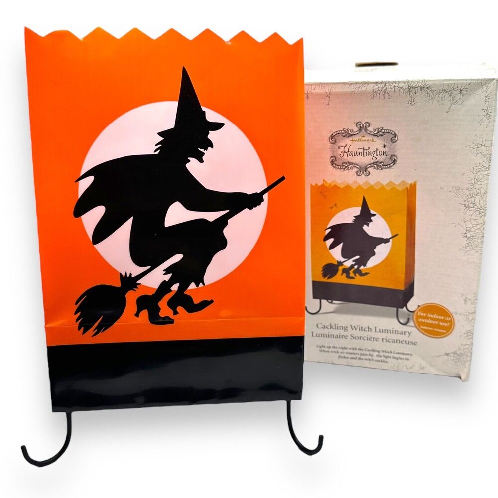 Hallmark Hauntington Cackling Witch Luminary Lighted Halloween Lantern Decor